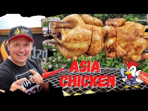 ASIA CHICKEN aus der Brine auf den Drehspieß! Super saftig, tolle Aromen!
