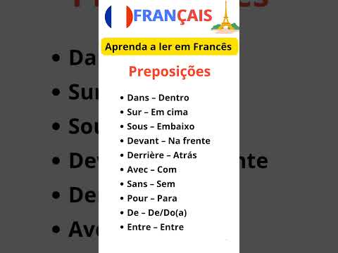 Aprenda a ler em Francês - Preposições #français #frances #vocabulaire ????
