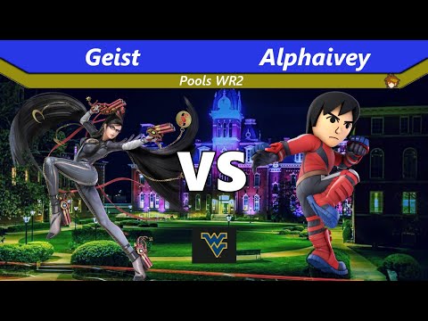 Campus Clash! WVU - Geist (Bayonetta) vs Alphaivey (Mii Brawler, Pit) - Pools WR2 - SSBU