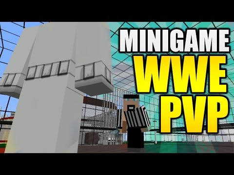 WWE Wrestling PVP Battle - New Mini Game in Minecraft! (WWE Door Games PVP Arena Mini Game)