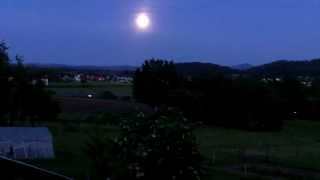 Powerful Full Moon before the Sunset, 14th May 2014, Slovenia