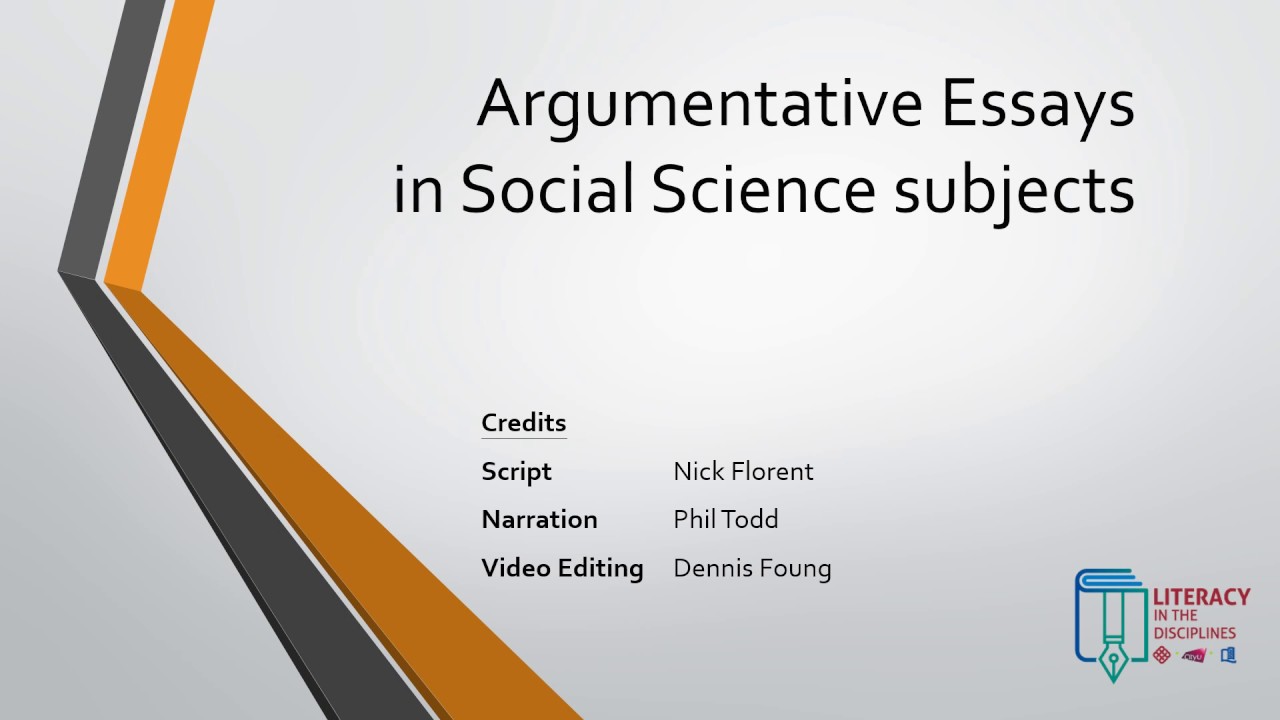 Argumentative essays (Social Science)
