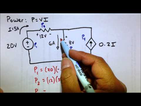 Circuit Power Dissipated & Supplied Analysis Practice Problem (Electrical Engineering Basics Review)
