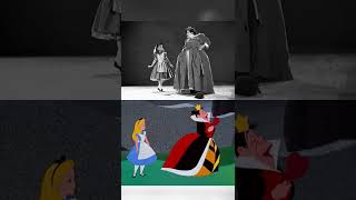 Queen of Hearts live-action animation reference in Walt Disney’s ALICE IN WONDERLAND 1951 Comparison