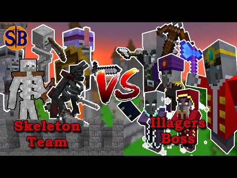 Can The Skeleton Army Defend the castle from The Illager Bosses | Minecraft Mob Battle