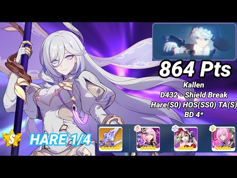 Hare 1/4 | Redlotus D432: Kallen (Shield Break) 864 Pts - Hare(S0) HOS(SS0) TA(S) BD 4* | Honkai 6.6