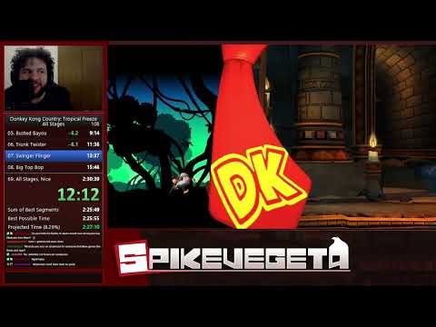 Donkey Kong Country Tropical Freeze Original Mode All Stages Speedrun in 2:28:37 (World Record)