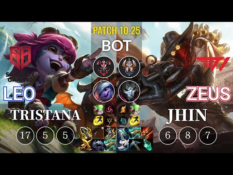 SB Leo Tristana vs T1 Zeus Jhin Bot - KR Patch 10.25