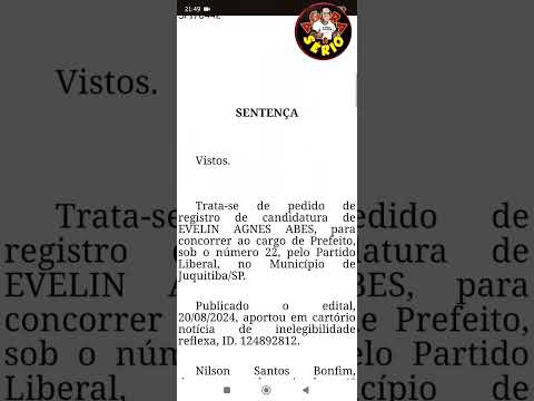 CANDIDATA EVELIN ESTÁ DEFERIDA , DEFERIDA SEGUNDO O SITE DO DIVULGACAND NESSE DIA 2 DE OUTUBRO 2024.