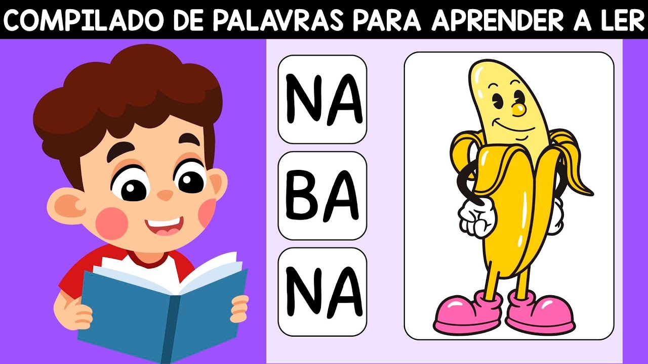 Aprendendo a ler e escrever | ANIMAIS - FRUTAS - CORES - ESCOLA | Palavras por sílabas