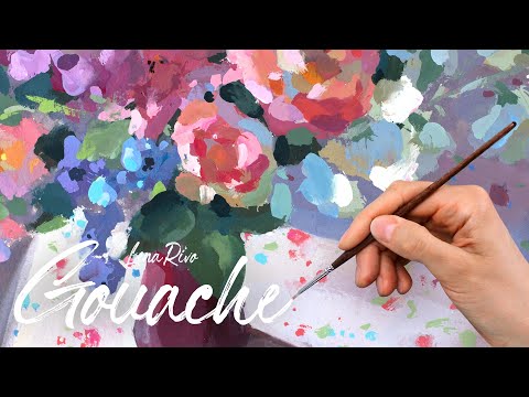 Gouache Sketchbook Painting Time Lapse - Flowers in Sunlight