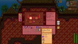 Enchanting my Fishing Rod to make it better at getting the fish - Stardew Valley