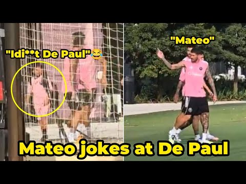 Lustige REAKTION, als Mateo Messi De Paul heute beim Training von Inter Miami vor Necaxa trollt
