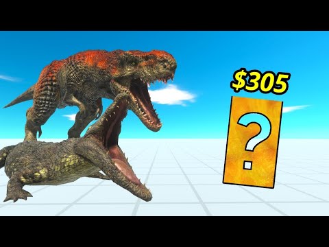 T-rex with purussaurus vs random team same price animal revolt battle simulator