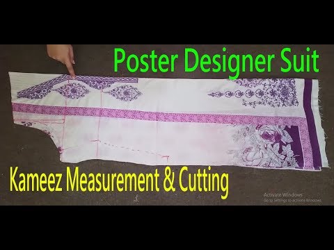 Kameez Cutting|Kameez Measurement & Cutting|How To Measure & Cut Kurti-Shirt|Poster Design|Pakistani Video