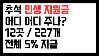 추석 민생 지원금 주는 지자체 정리 12곳 / 227개 전체 5% 지급
