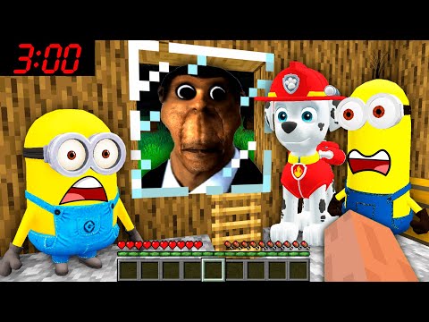 We Found Obunga at 3:00 AM - minions in minecraft vs Paw Patrol - Gameplay Animation
