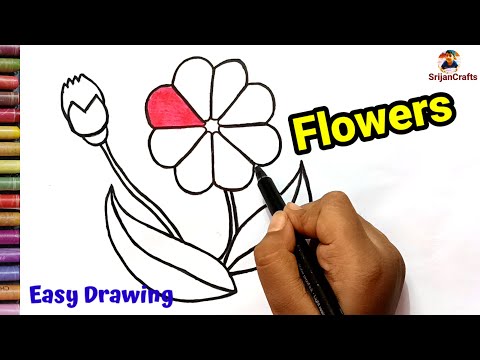 How to Draw Beautiful Flowers | Step by Step | Easy Drawing | flower drawing | Beautiful drawing