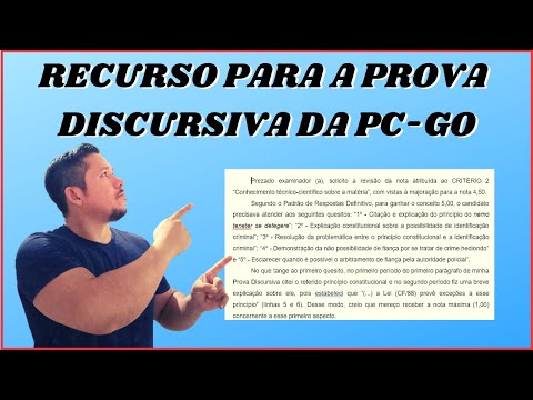 RECURSO PARA A PROVA DISCURSIVA DA PC-GO - PAPILOSCOPISTA E ESCRIVÃO