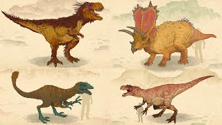 27 DINOSAURS: Tyrannosaurus, Titanoceratops, Utahraptor - Microraptor &amp; Allosaurus |DINO KING 210612