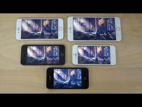 iPhone 6 Plus vs. iPhone 6 vs. iPhone 5S vs. iPhone 5 vs. iPhone 4S Modern Combat 5 iOS 8.2 Beta 4