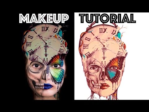 Clock Butterfly Makeup + Digital Art Tutorial | Norman Duenas Video
