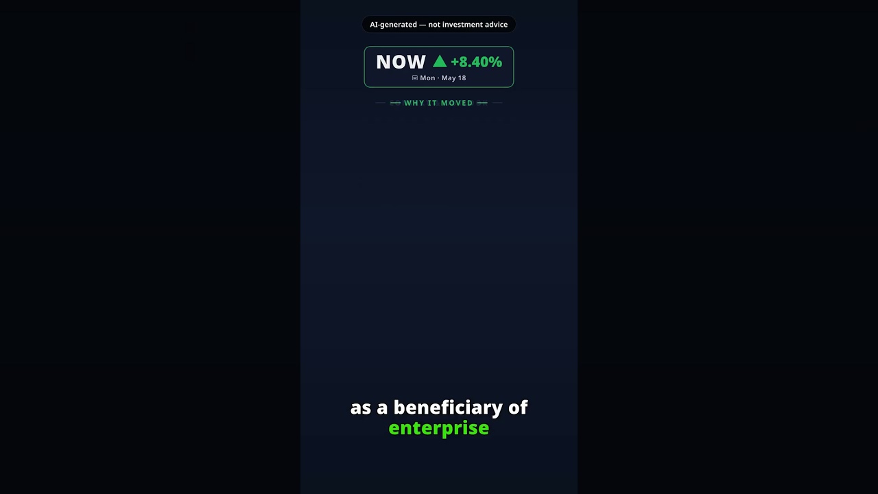 Why Is ServiceNow Stock Spiking Today? NOW +8.40% (May 18) — AI Software Demand
