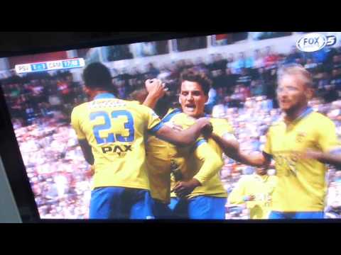 PSV-Cambuur (6-2) de 1-1 van Calvin Mac-Intosh