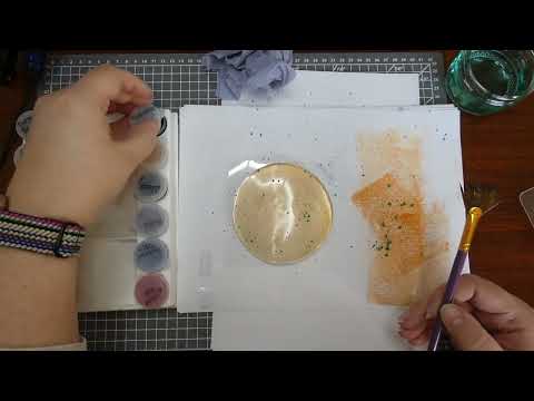 Using Lavinia element inks, Brushos and a Gelle press.