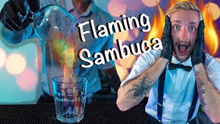 Flaming sambuca shot🔥 | How to make and drink🍸 | Party Shakers #flamingsambuca #sambuca #sambucashot