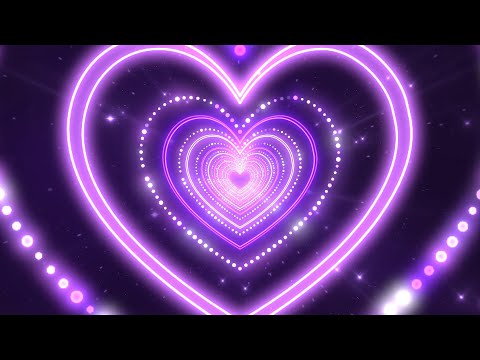 Love Heart Tunnel💜Purple Heart Background. Screensaver│Room Lighting Background