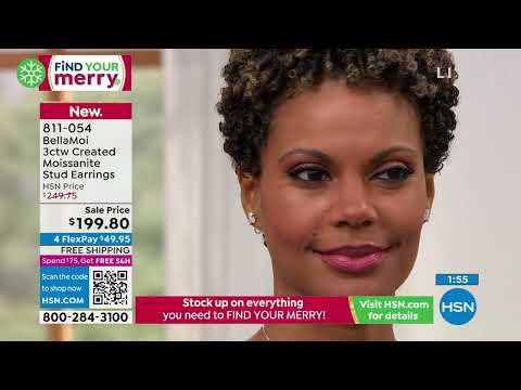 BellaMoi 3ctw Created Moissanite Triple Heart Stud Earri...