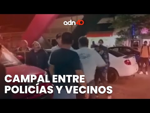Se armó la campal entre policías y vecinos, hubo botellazos contra los uniformados