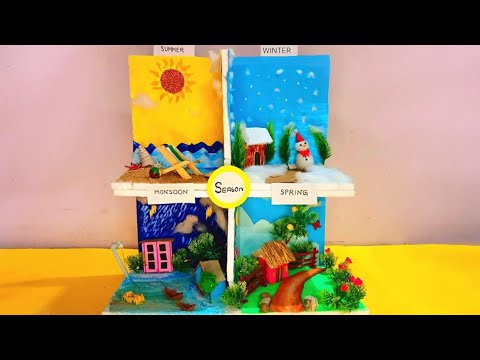 Seasons model for School project | How to make Seasons model | 3d model of four seasons