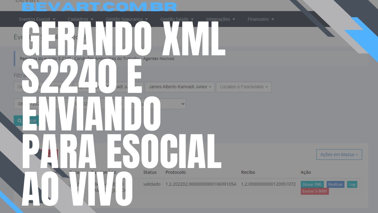 Preenchendo e enviando XML S2240 SST para o eSocial
