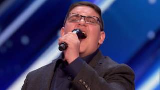 Christian Guardino: Nervous 16-Year-Old Is Awarded the Golden Buzzer - America&#39;s Got Talent 2017