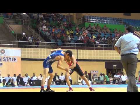 Asian cadet FS & GR 2015 : FS 50kg  Bronze IRI Vs UZB  Reza Alizan vs Abdulla VZ
