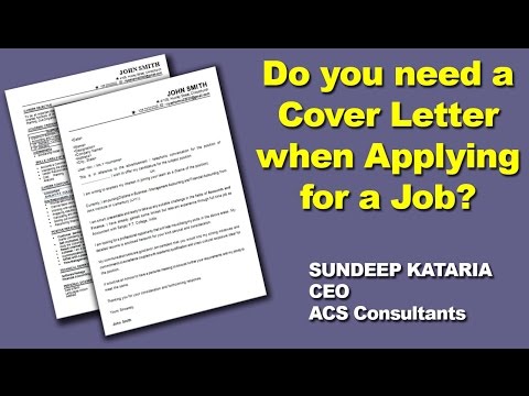 Do you need a COVER LETTER when Applying for a Job ? Video