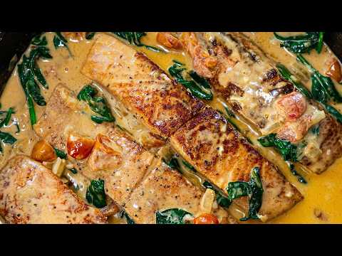 This Is The Best Salmon You’ll Ever Eat! Creamy Tuscan Salmon | One-Pan Recipe Ready in Minutes!