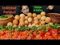 Eating Unlimited Panipuri With Recipe Fuchka Eating Golgappe Big Bites Asmr Eating Mukbang