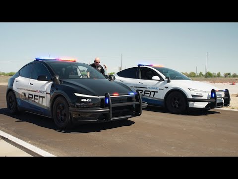 REAL POLICE OFFICERS drive Tesla police cars for the first time | UP.FIT