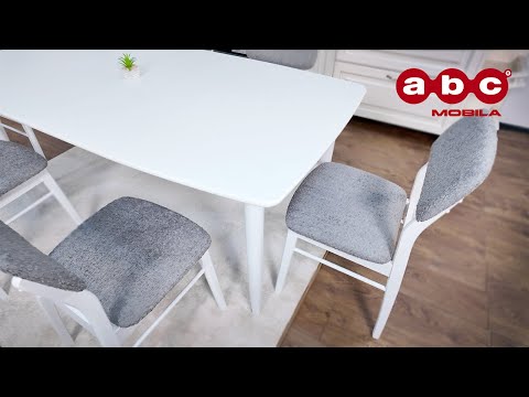 Set Masă Living Extensibilă Palmdale Albă cu 6 Scaune Palmdale 1