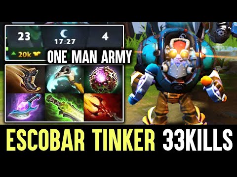 How Escobar Tinker Comeback vs Brood Mother - Crazy 1 Man Army Tinker 33Kills Dota 2