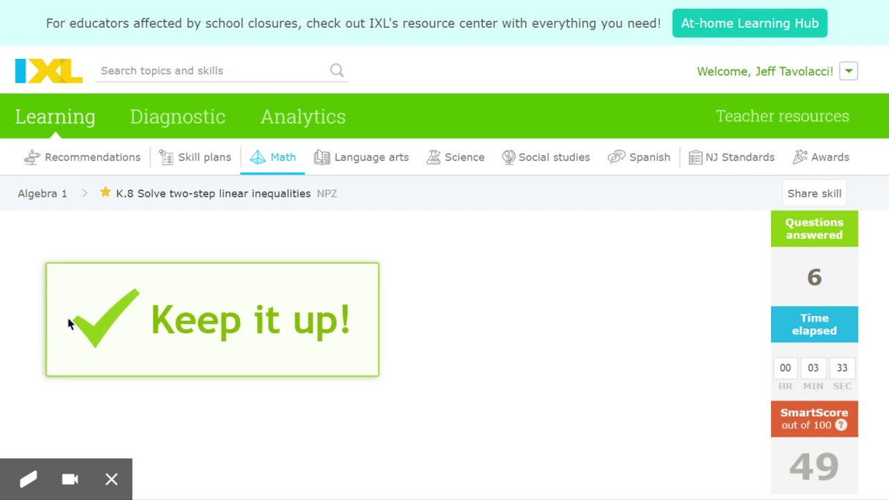 IXL   Learn Algebra 1