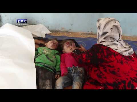 توثيق مجزرة ارتكبتها قوات النظام في ملجأ قرب مدرسة في كفر بطيخ في محافظة إدلب