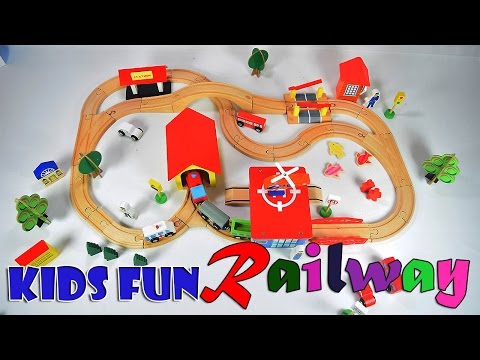 train - trains for children - train videos for kids - train videos - Kids fun wooden railway