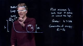 Minimum Height for a Roller Coaster to Loop the Loop | Physics with Professor Matt Anderson | M11-06