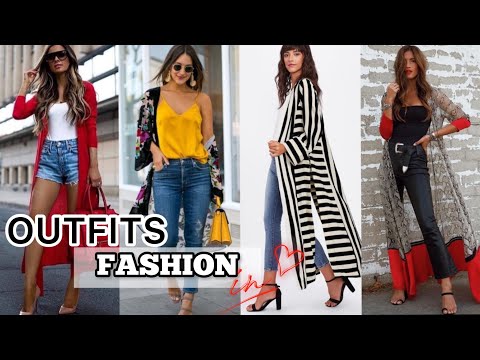 LOOKS DE MODA 2022 MUJER OUTFITS CON KIMONOS Y CÁRDIGANS TENDENCIAS 2022 IDEAS CON ROPA ROPA DE MODA