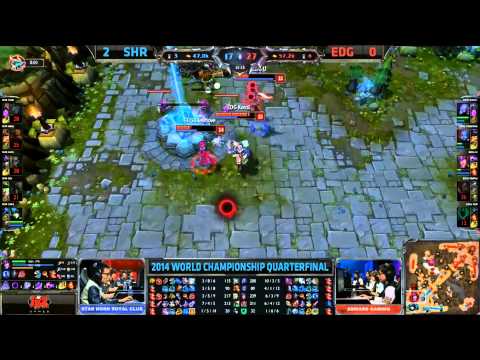 EDG Lategame Teamfight Ace In Base - SHR vs EDG Game 3 (S4 Worlds)