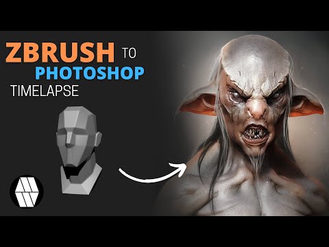 Zbrush to Photoshop Timelapse - 'Demon Bust' Concept